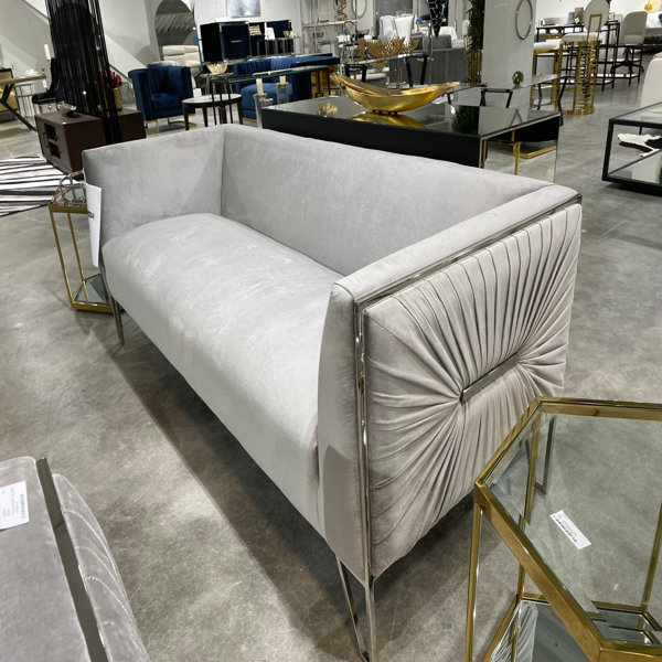 Berre Furniture TRURO SOFA Matt Gold Steel With Contessa Vanilla